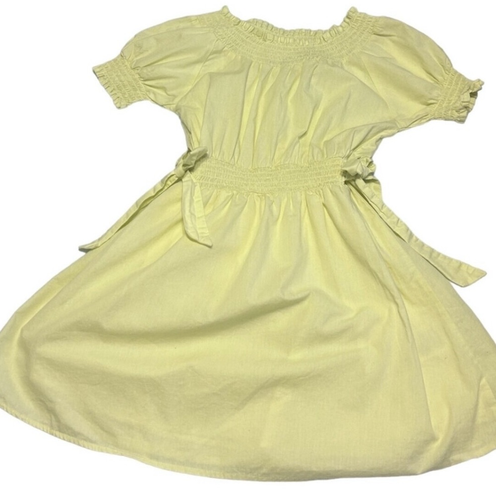 Cotton On Kids Lemon yellow smocked dress size 8